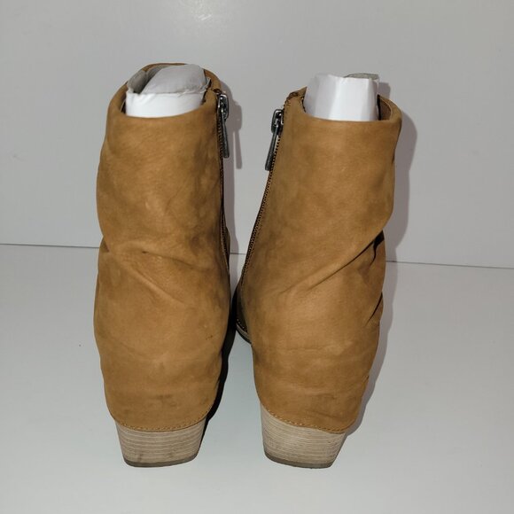 NWT Earth Savvy Block Heel Ruched Casual Booties Medium Brown Women's Size 9M - Picture 8 of 12